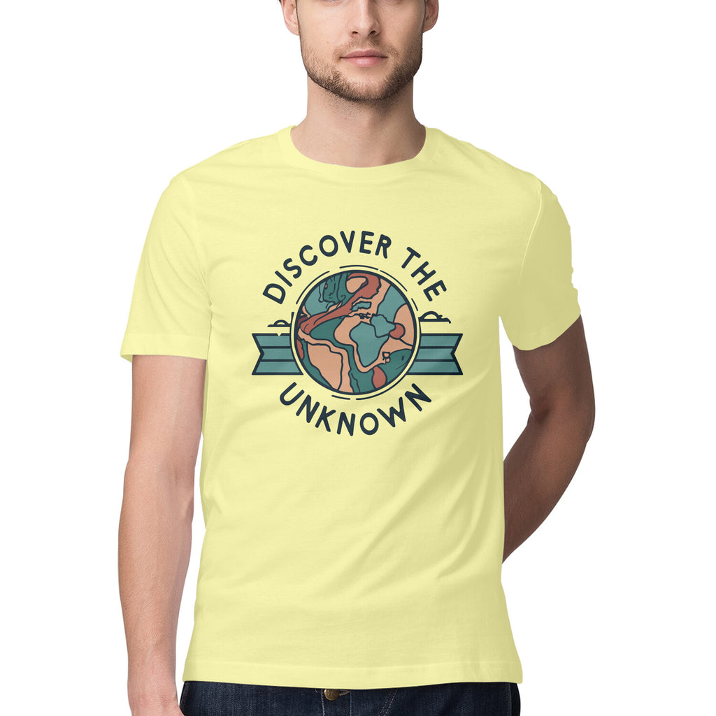 Men's Discover the Unknown Design Printed T-Shirt