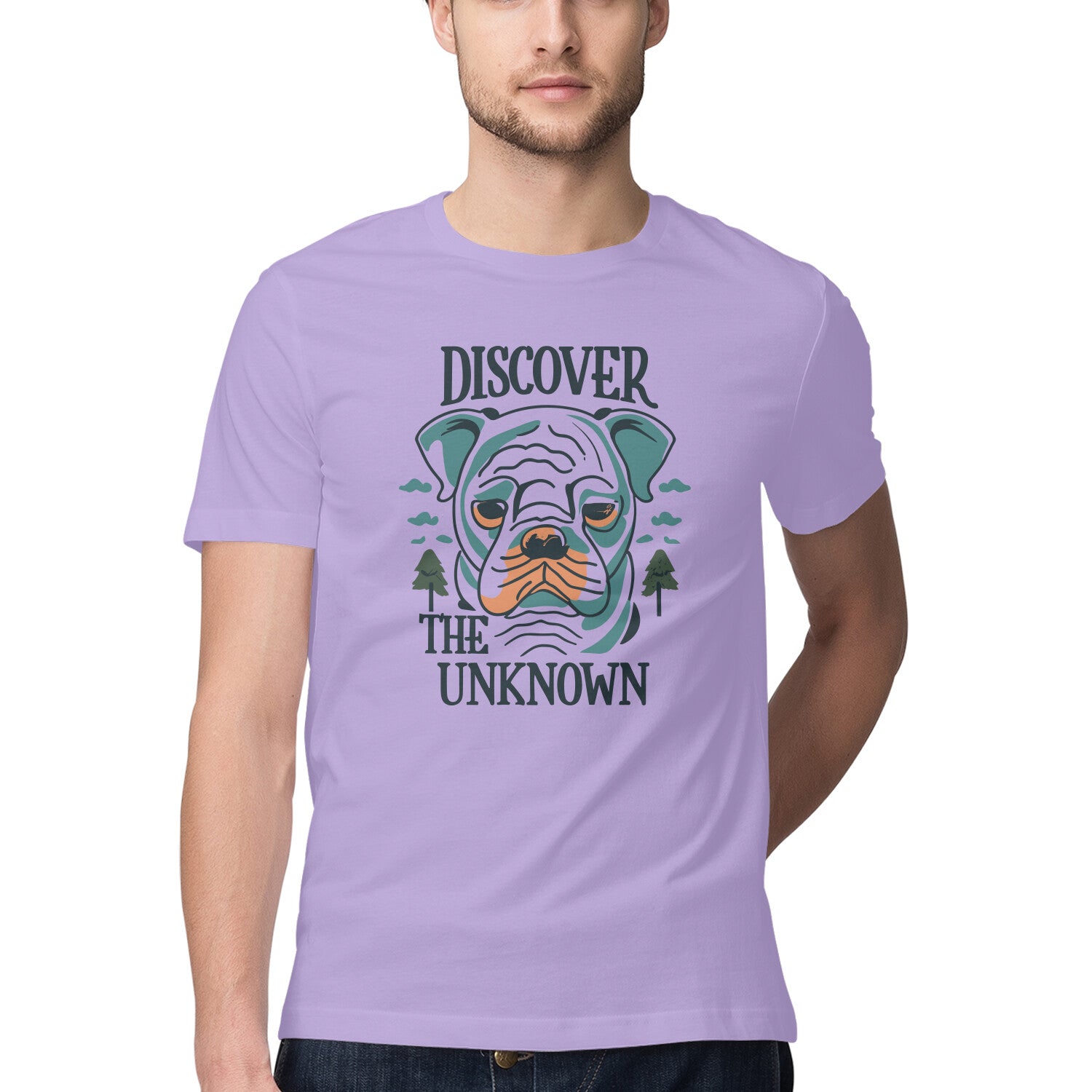 Men's Discover the Unknown Design Printed T-Shirt