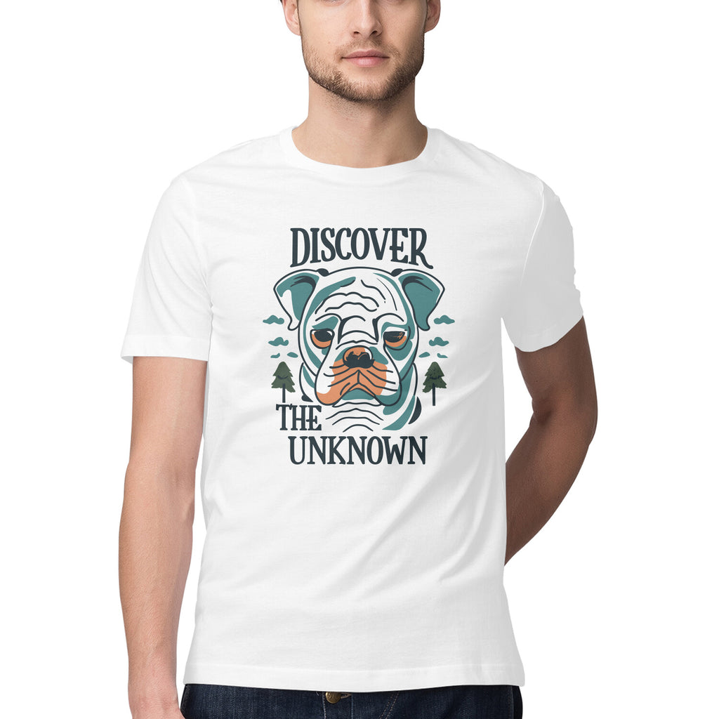 Men's Discover the Unknown Design Printed T-Shirt