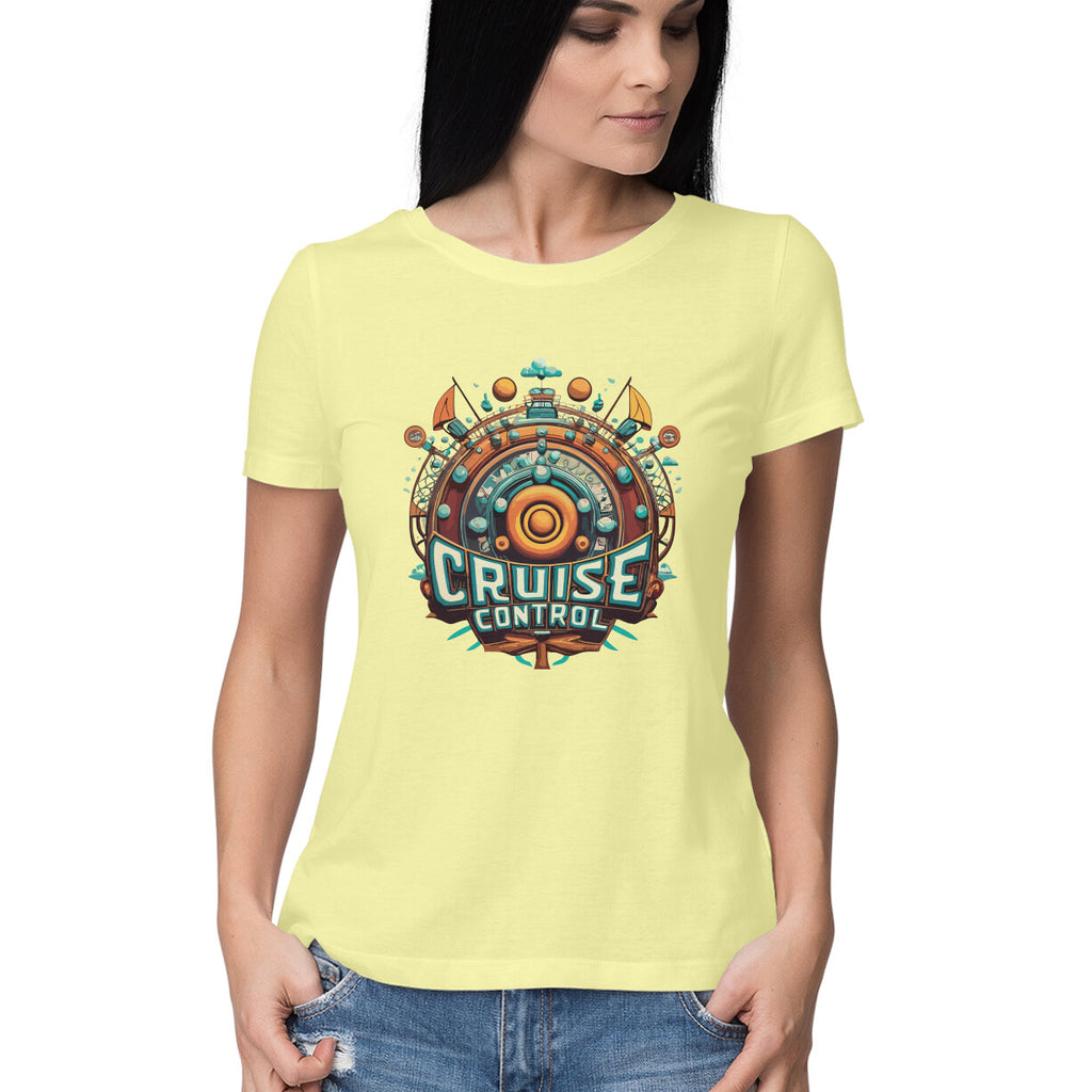 Women's cruise control Graphics Printed T-Shirt