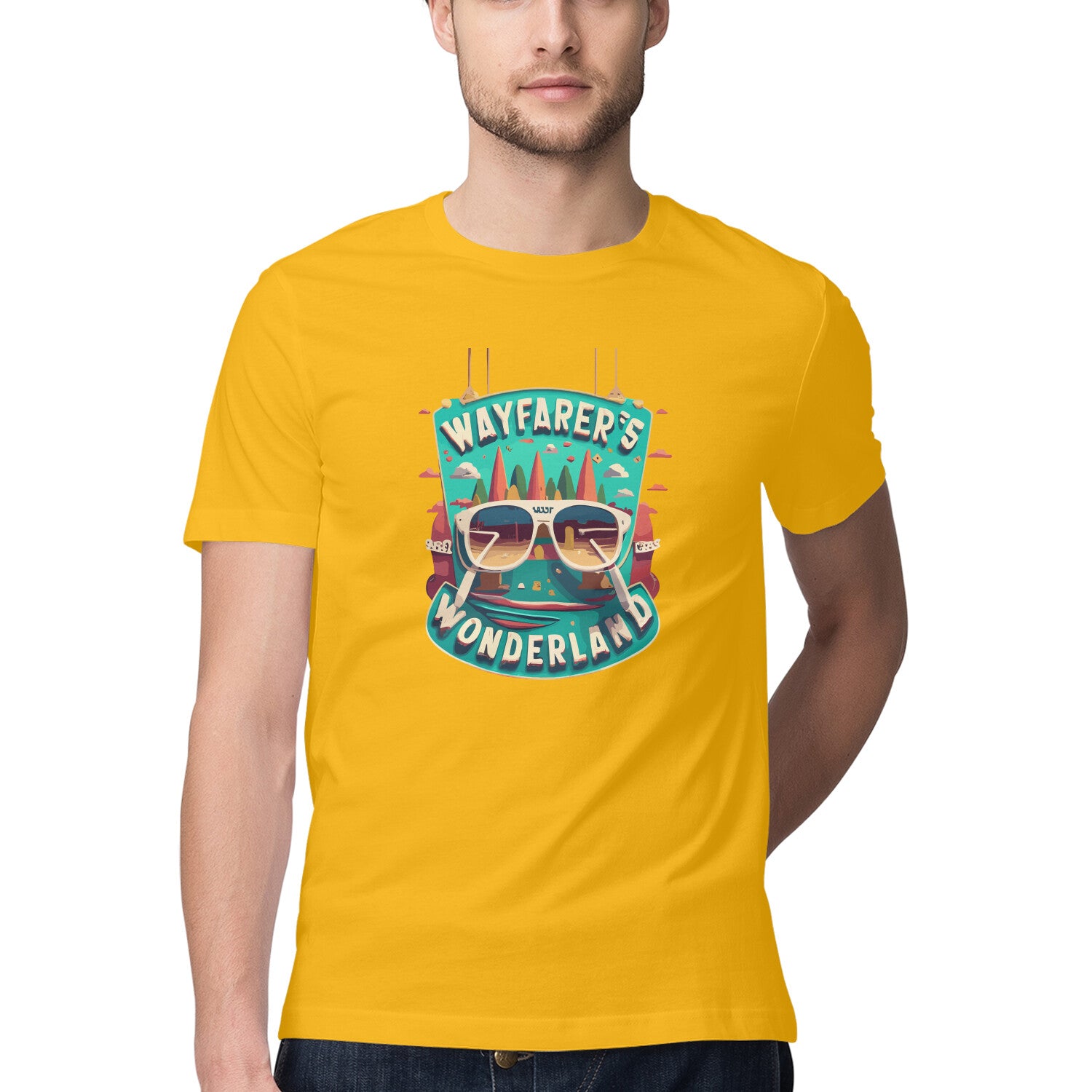 Men's wayfarer's wonderland Design Printed T-Shirt Secondary image