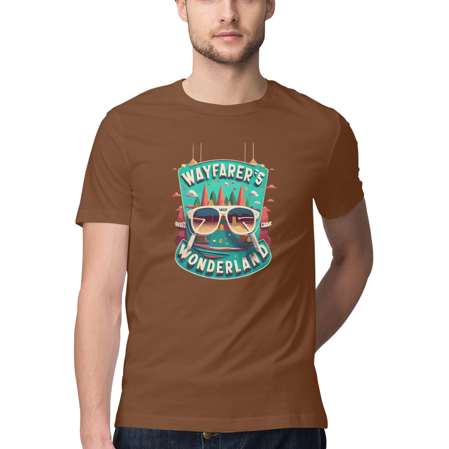 Men's wayfarer's wonderland Design Printed T-Shirt