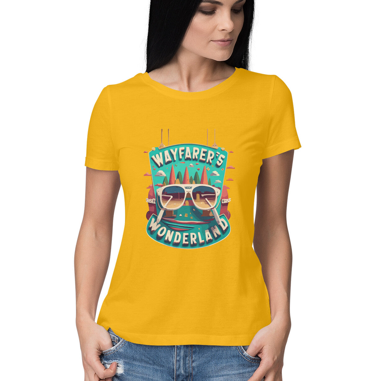 Women's wayfarer's wonderland Graphics Printed T-Shirt