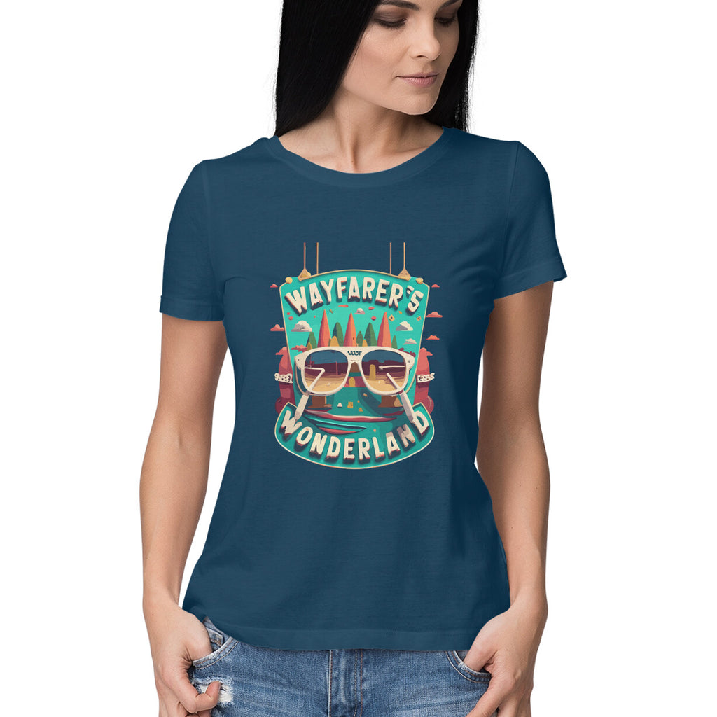 Women's wayfarer's wonderland Graphics Printed T-Shirt