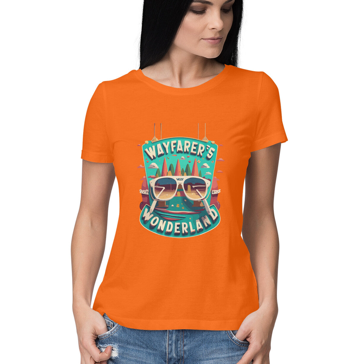 Women's wayfarer's wonderland Graphics Printed T-Shirt