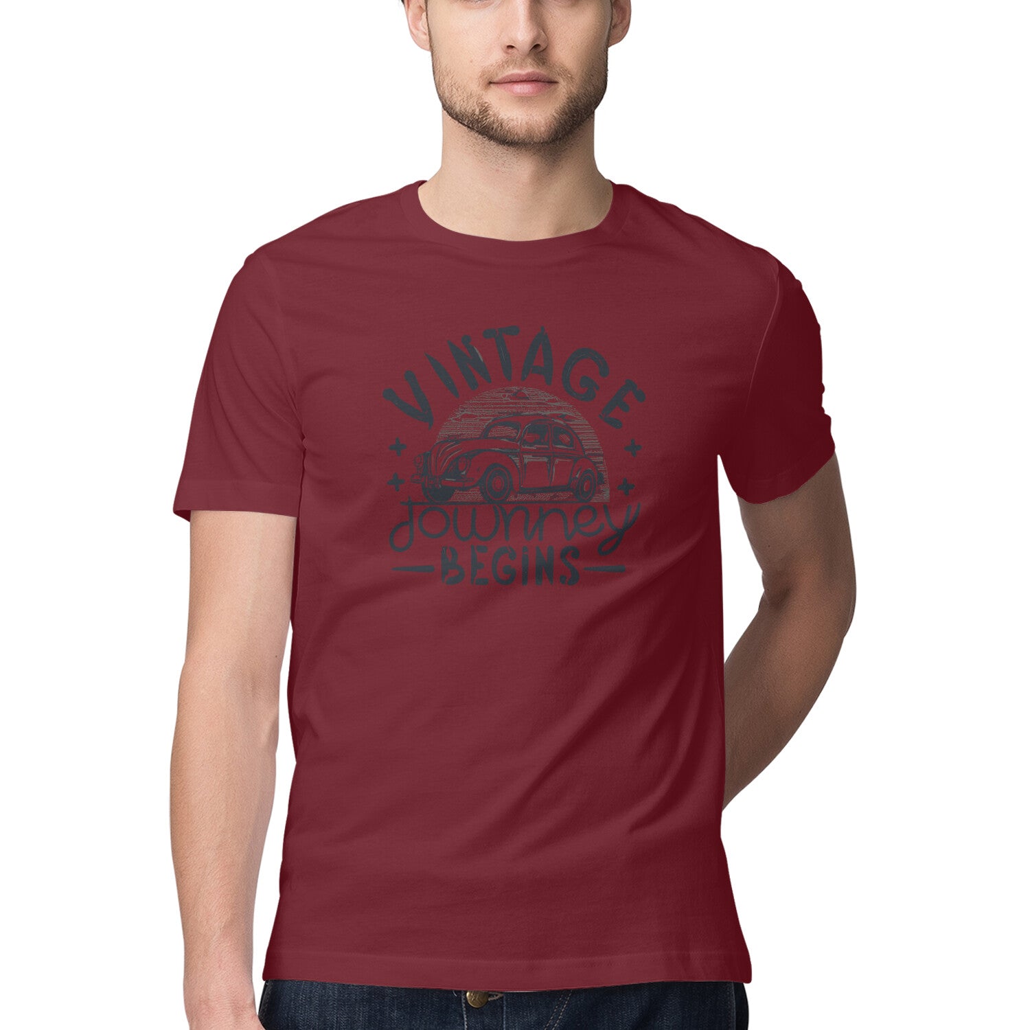 Men's Vintage journey begins Design Printed T-Shirt