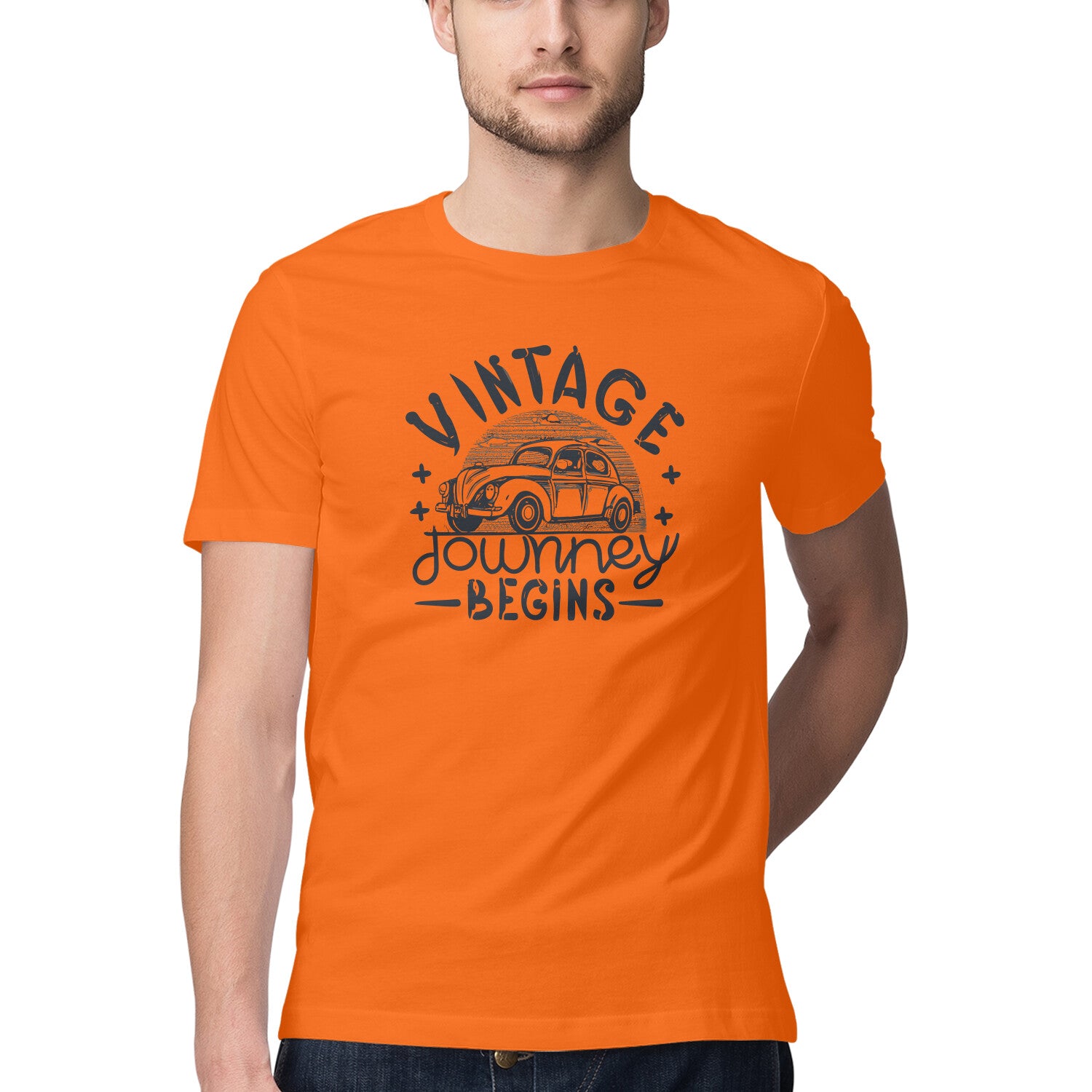 Men's Vintage journey begins Design Printed T-Shirt