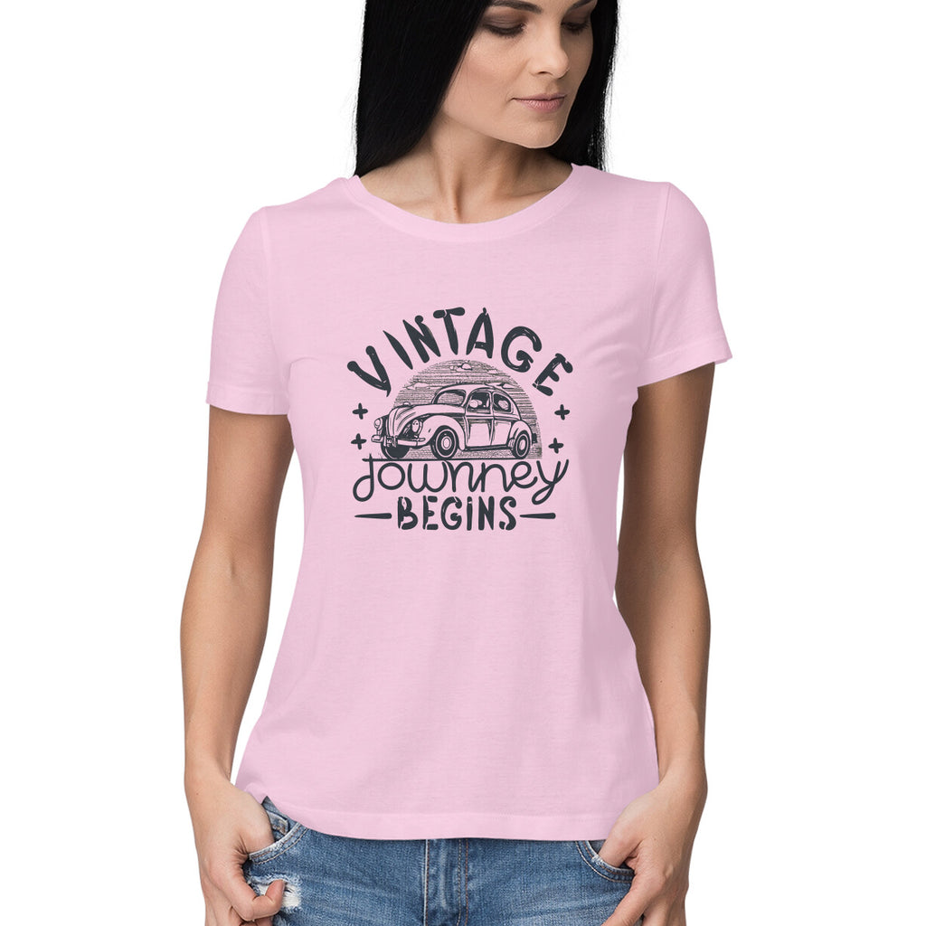 Women's Vintage journey begins Graphics Printed T-Shirt