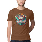 Men's Old map new adventures Design Printed T-Shirt
