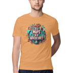 Men's Old map new adventures Design Printed T-Shirt