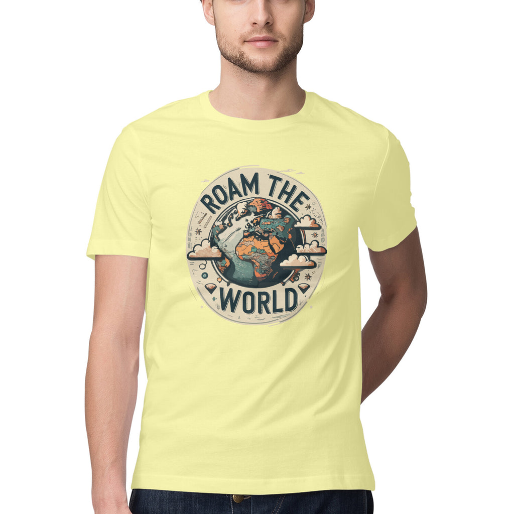Men's Roam the world Design Printed T-Shirt