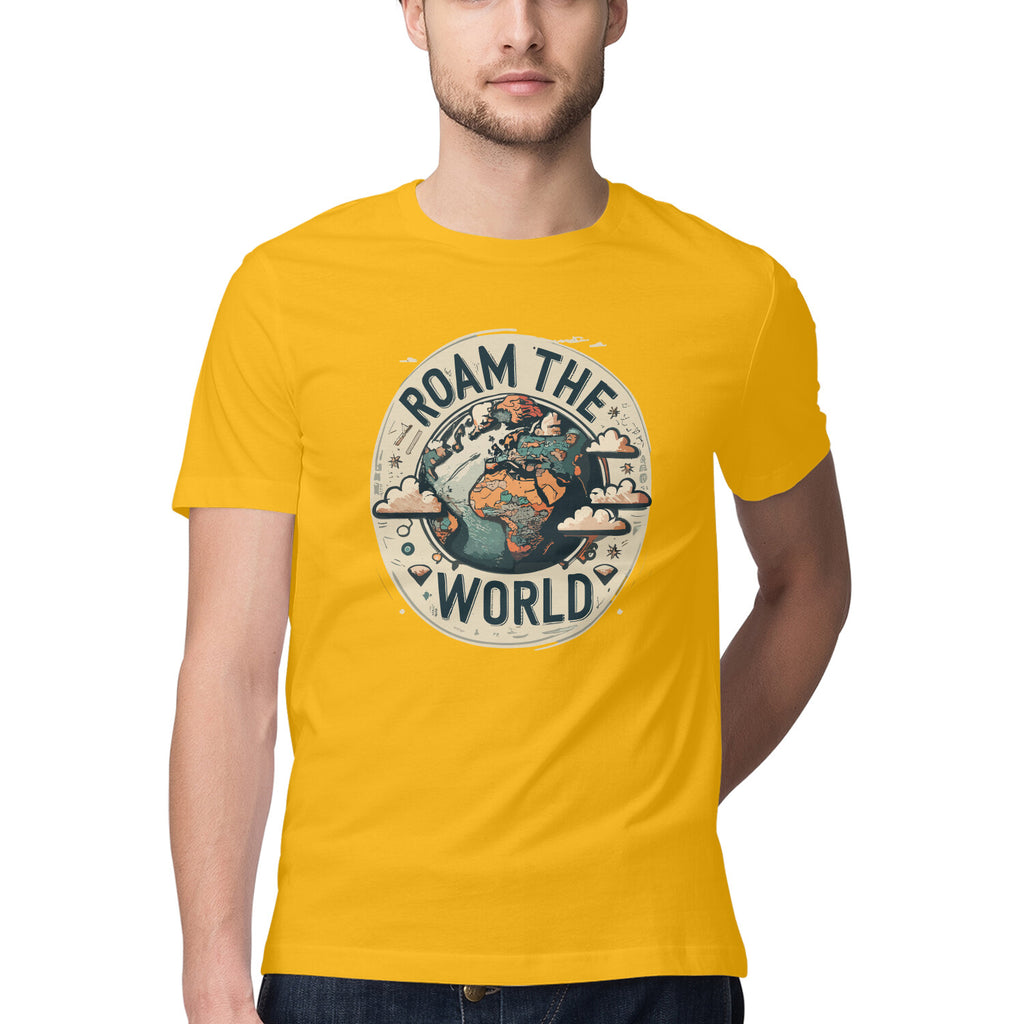 Men's Roam the world Design Printed T-Shirt