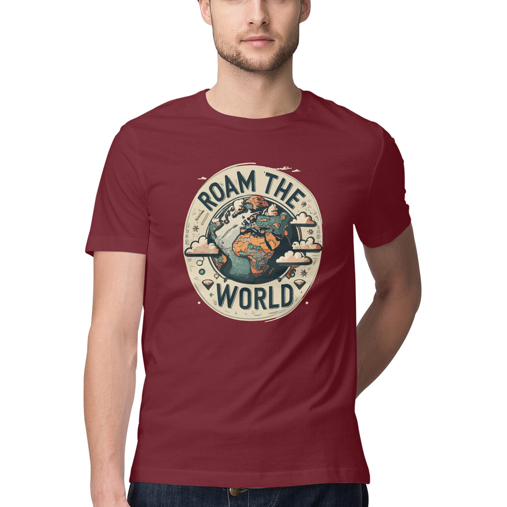 Men's Roam the world Design Printed T-Shirt
