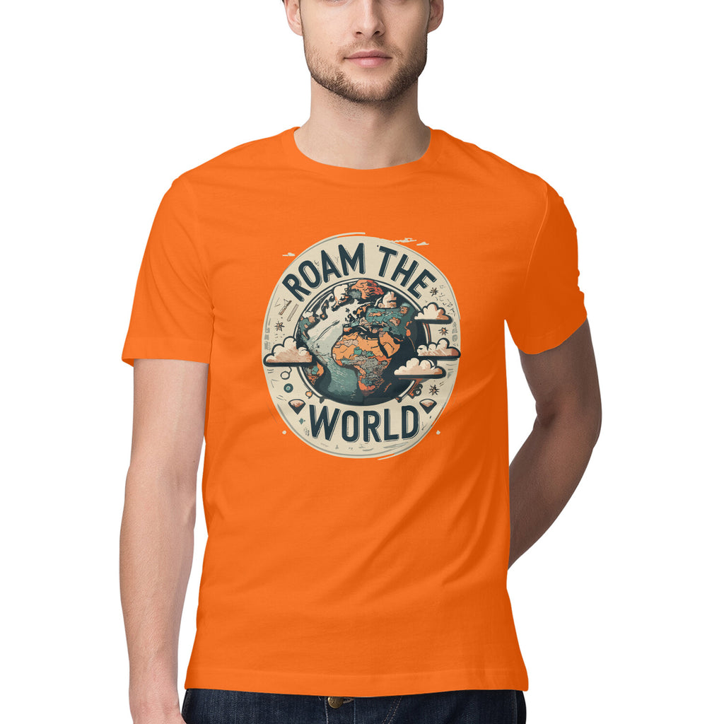 Men's Roam the world Design Printed T-Shirt