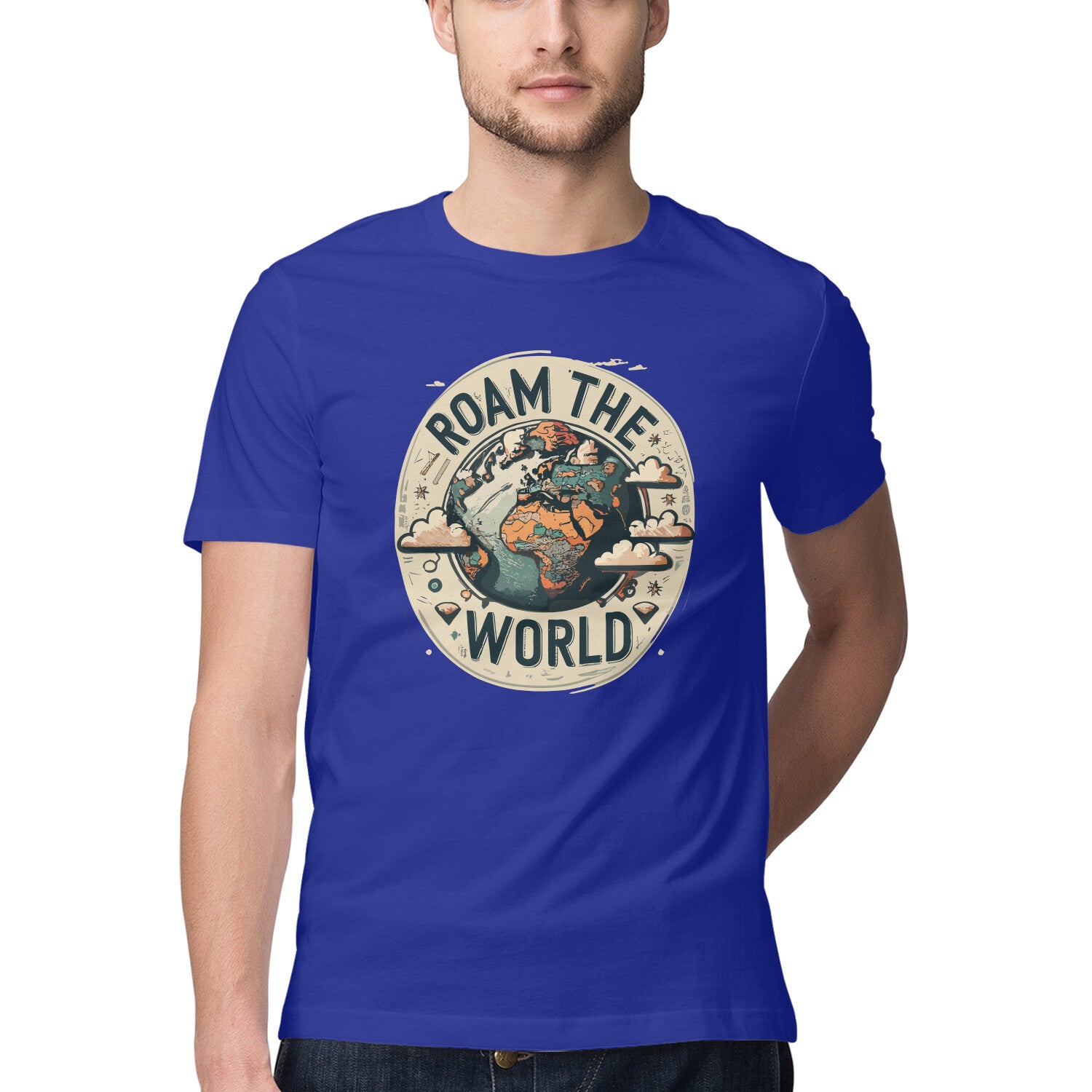 Men's Roam the world Design Printed T-Shirt