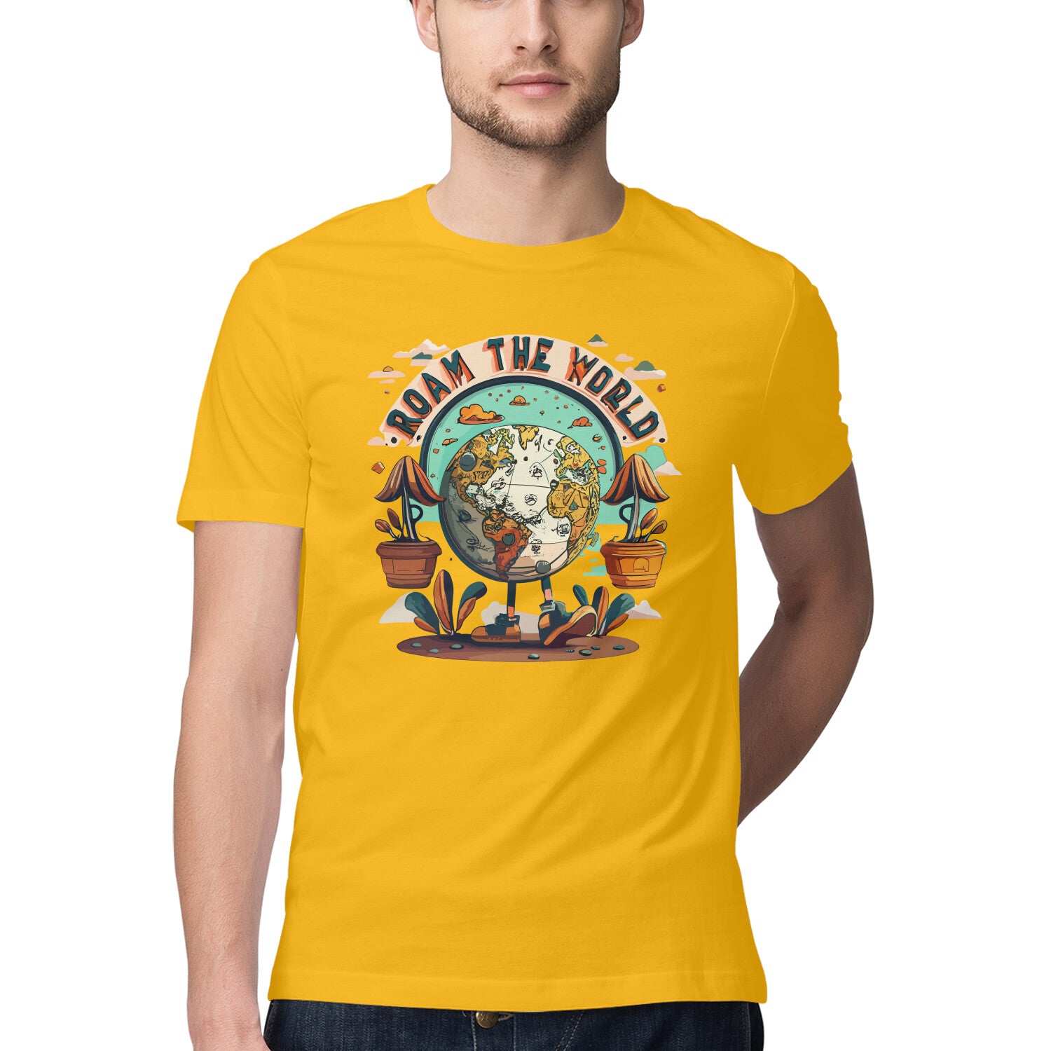 Men's Roam the world Design Printed T-Shirt Secondary image