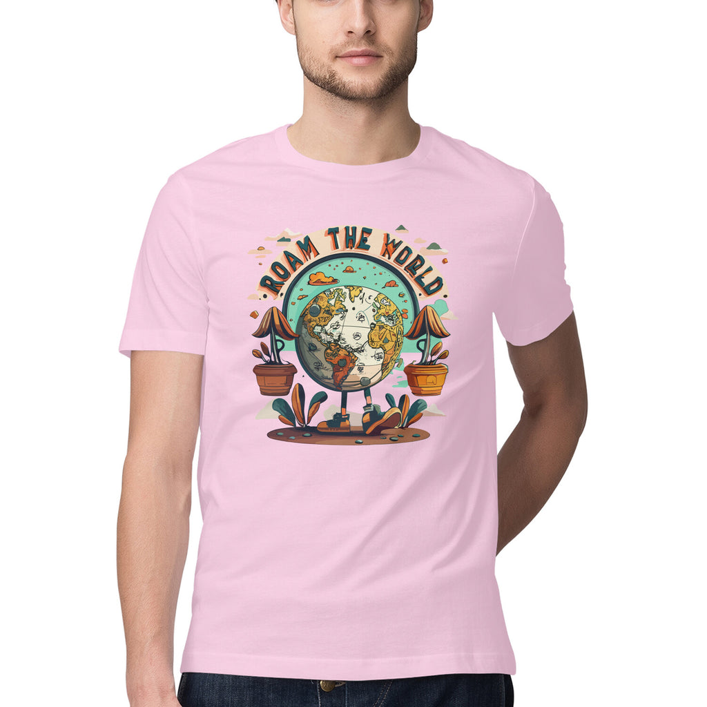 Men's Roam the world Design Printed T-Shirt