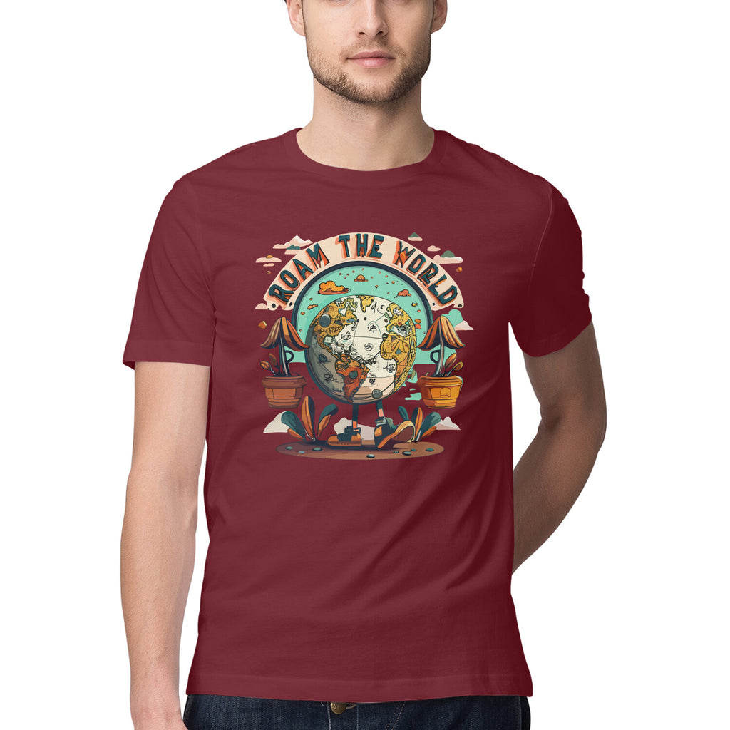 Men's Roam the world Design Printed T-Shirt
