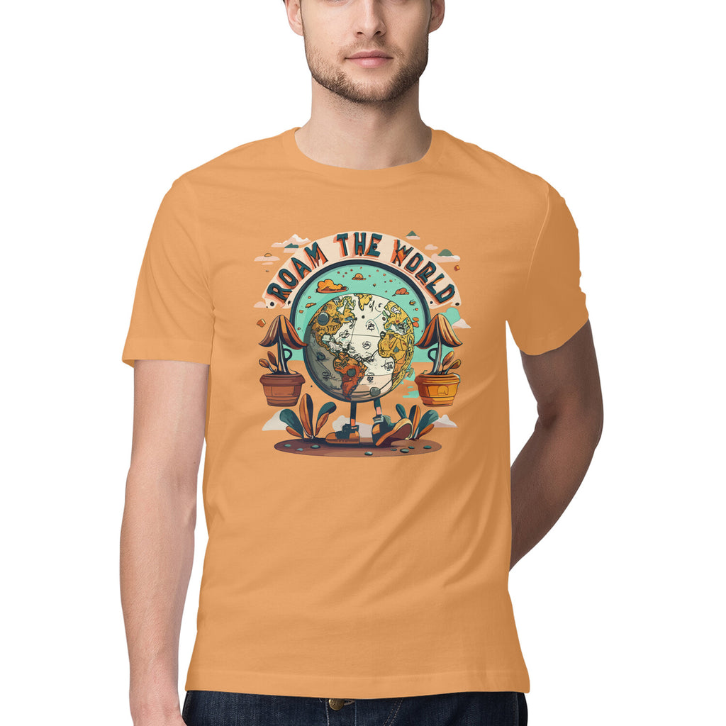 Men's Roam the world Design Printed T-Shirt