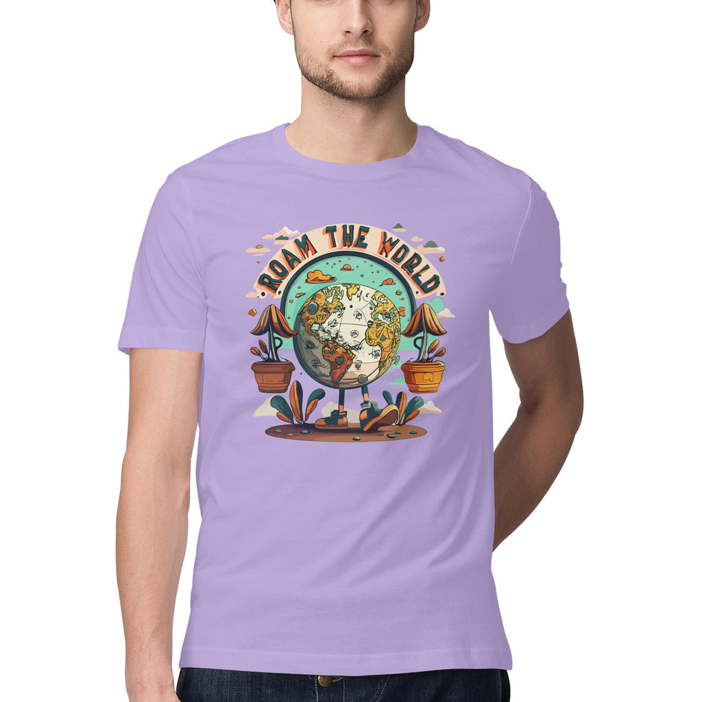 Men's Roam the world Design Printed T-Shirt