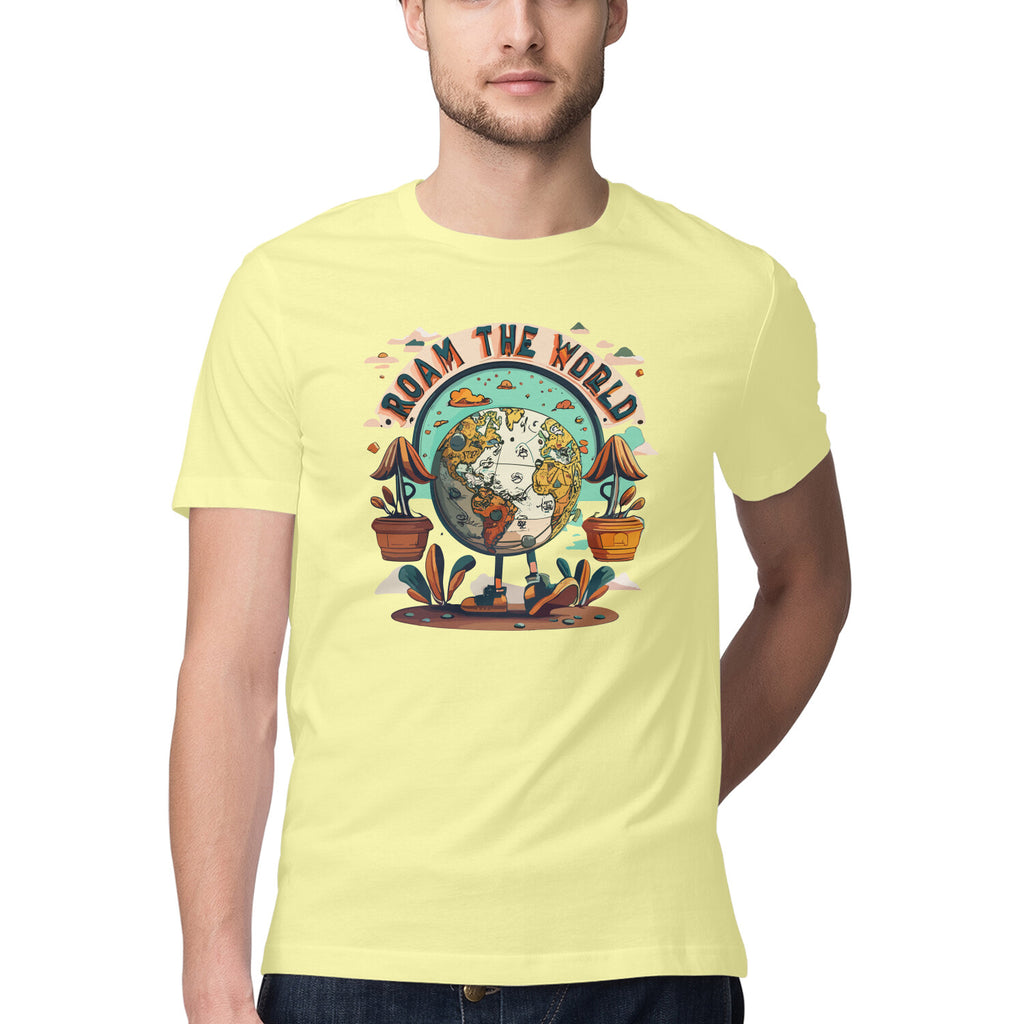 Men's Roam the world Design Printed T-Shirt