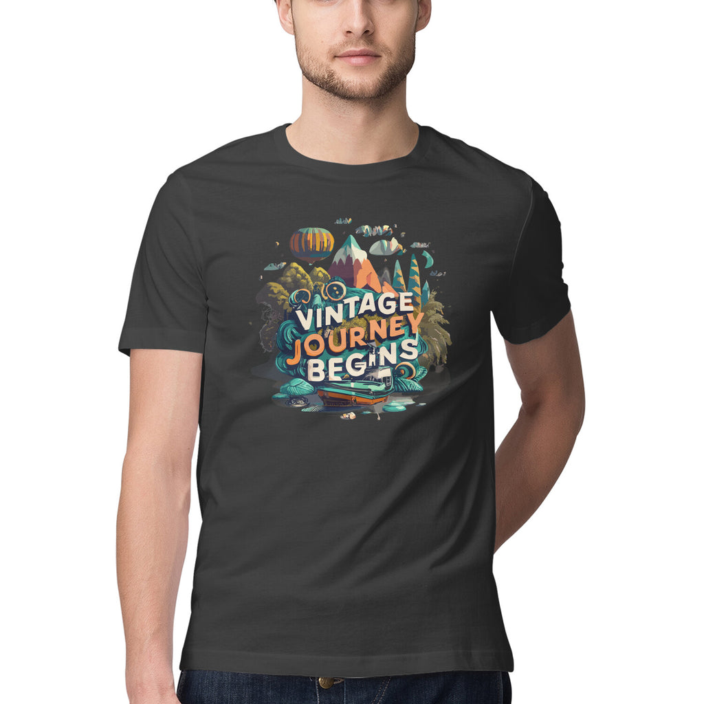 Men's Vintage Journey begins Design Printed T-Shirt