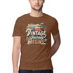 Men's Vintage Journey begins Design Printed T-Shirt