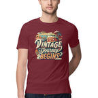 Men's Vintage Journey begins Design Printed T-Shirt