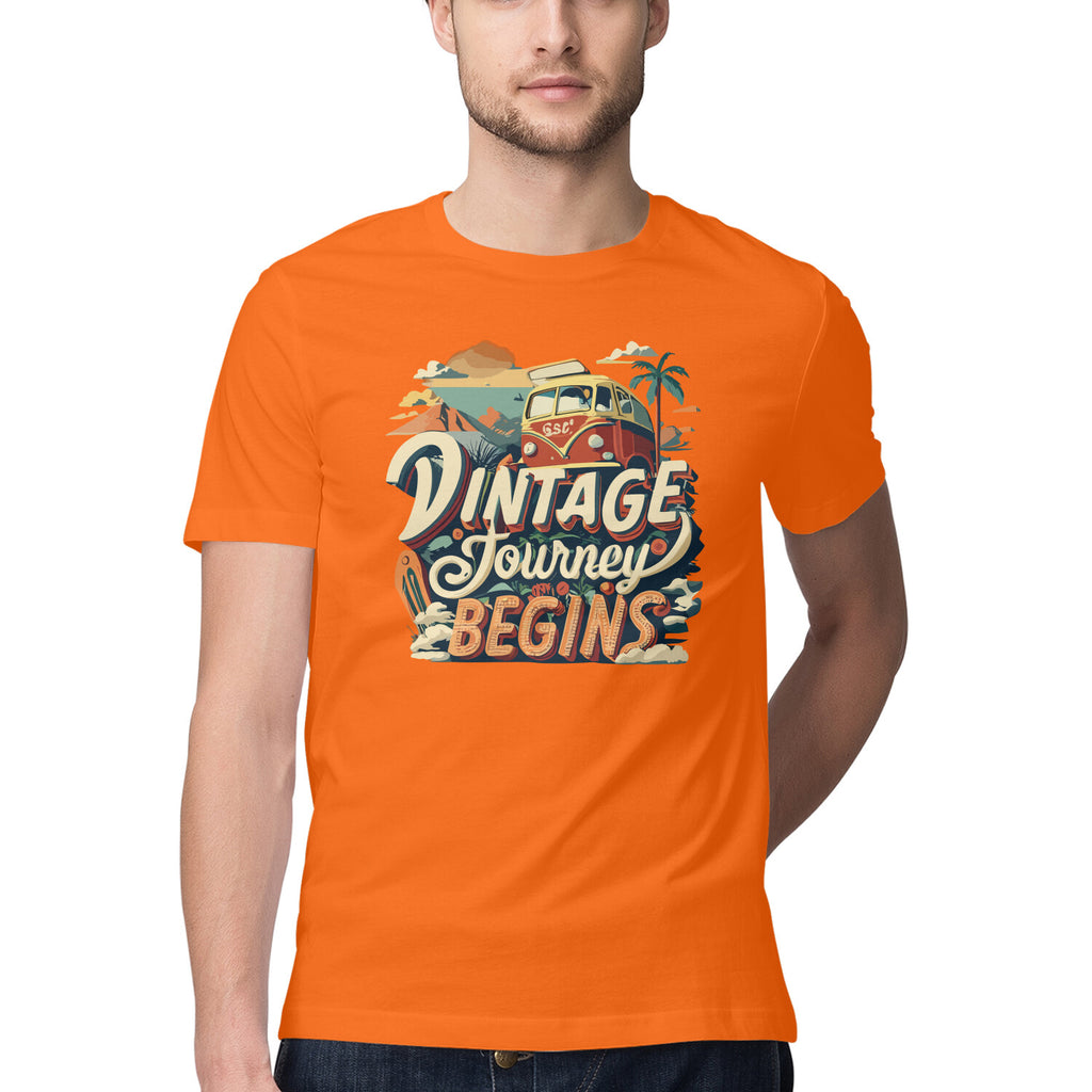 Men's Vintage Journey begins Design Printed T-Shirt