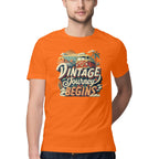 Men's Vintage Journey begins Design Printed T-Shirt