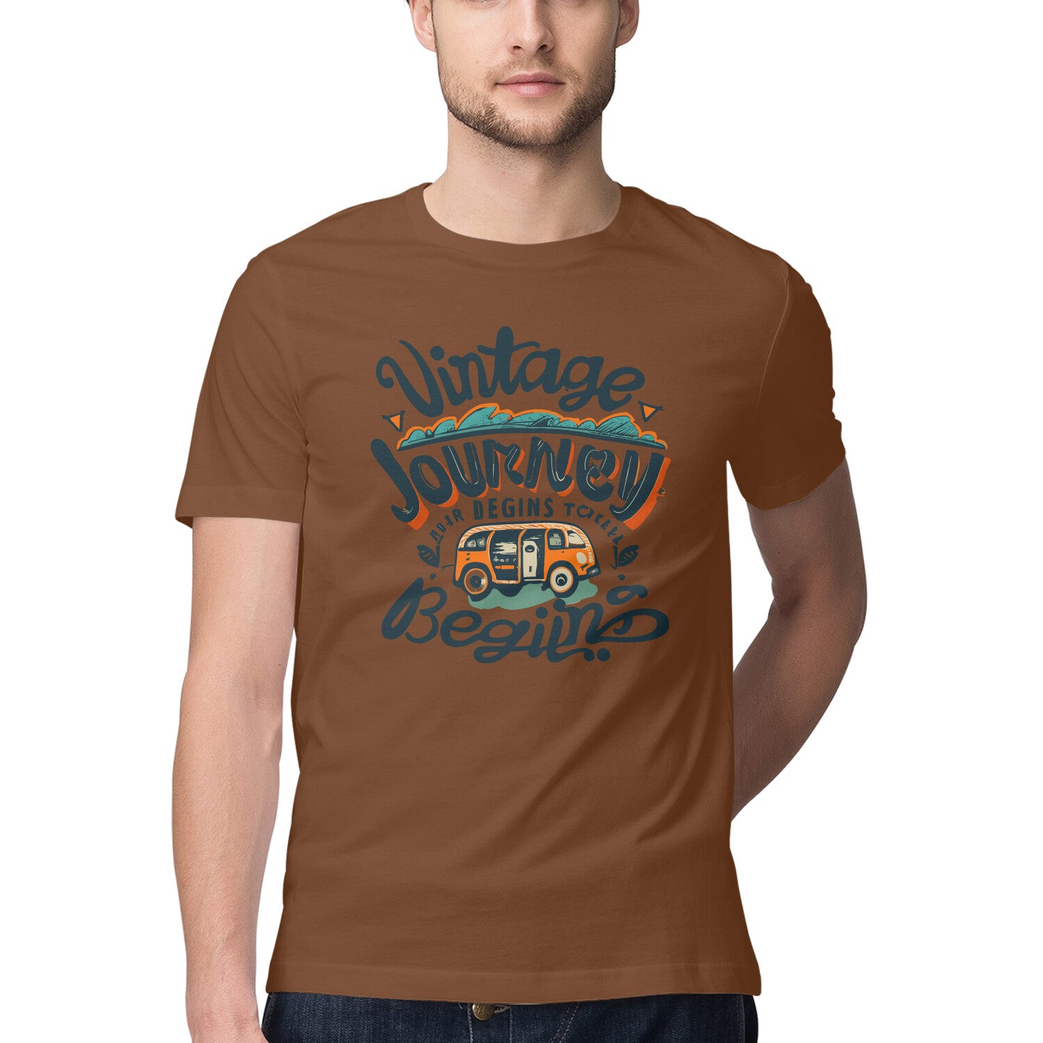 Men's Vintage Journey begins Design Printed T-Shirt Secondary image