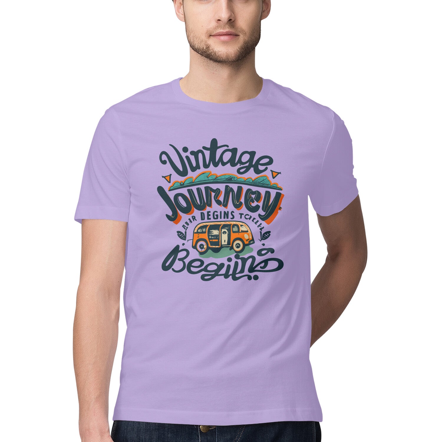 Men's Vintage Journey begins Design Printed T-Shirt