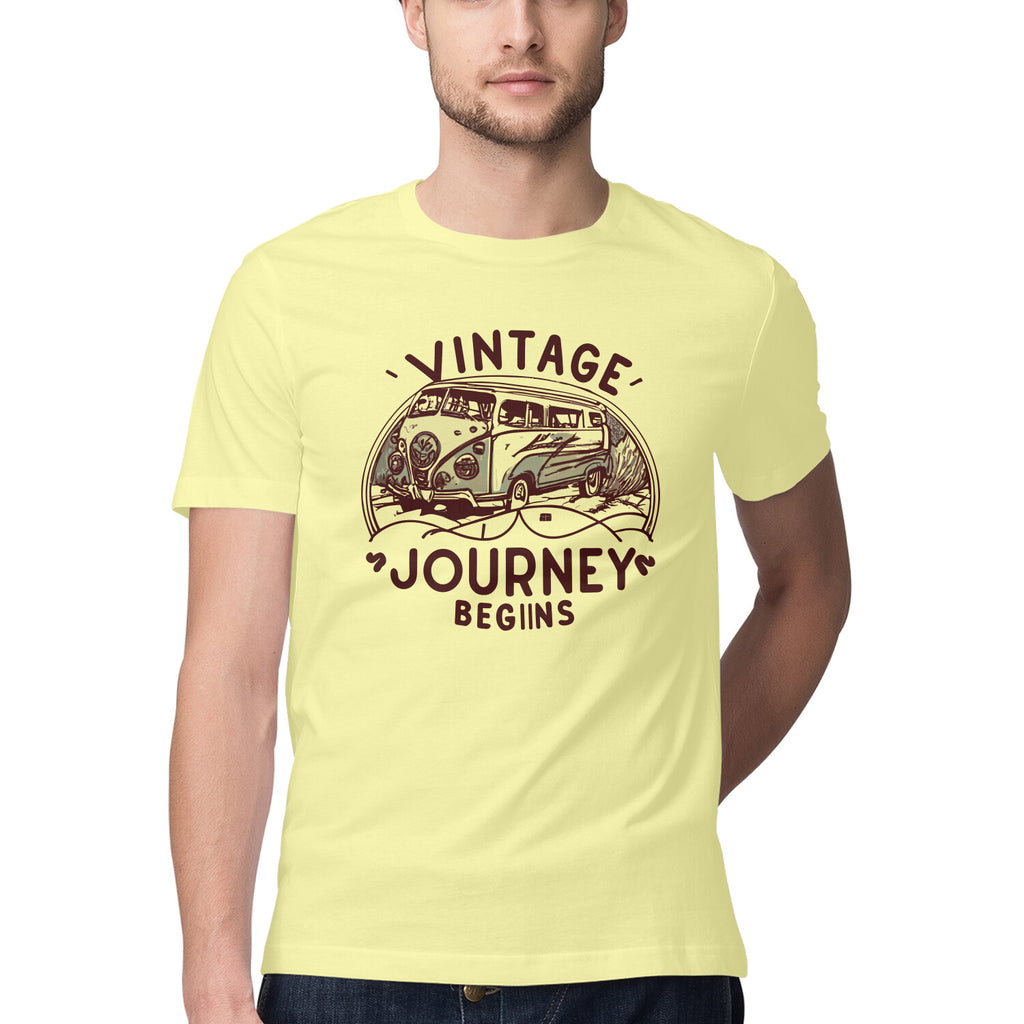 Men's Vintage Journey begins Design Printed T-Shirt
