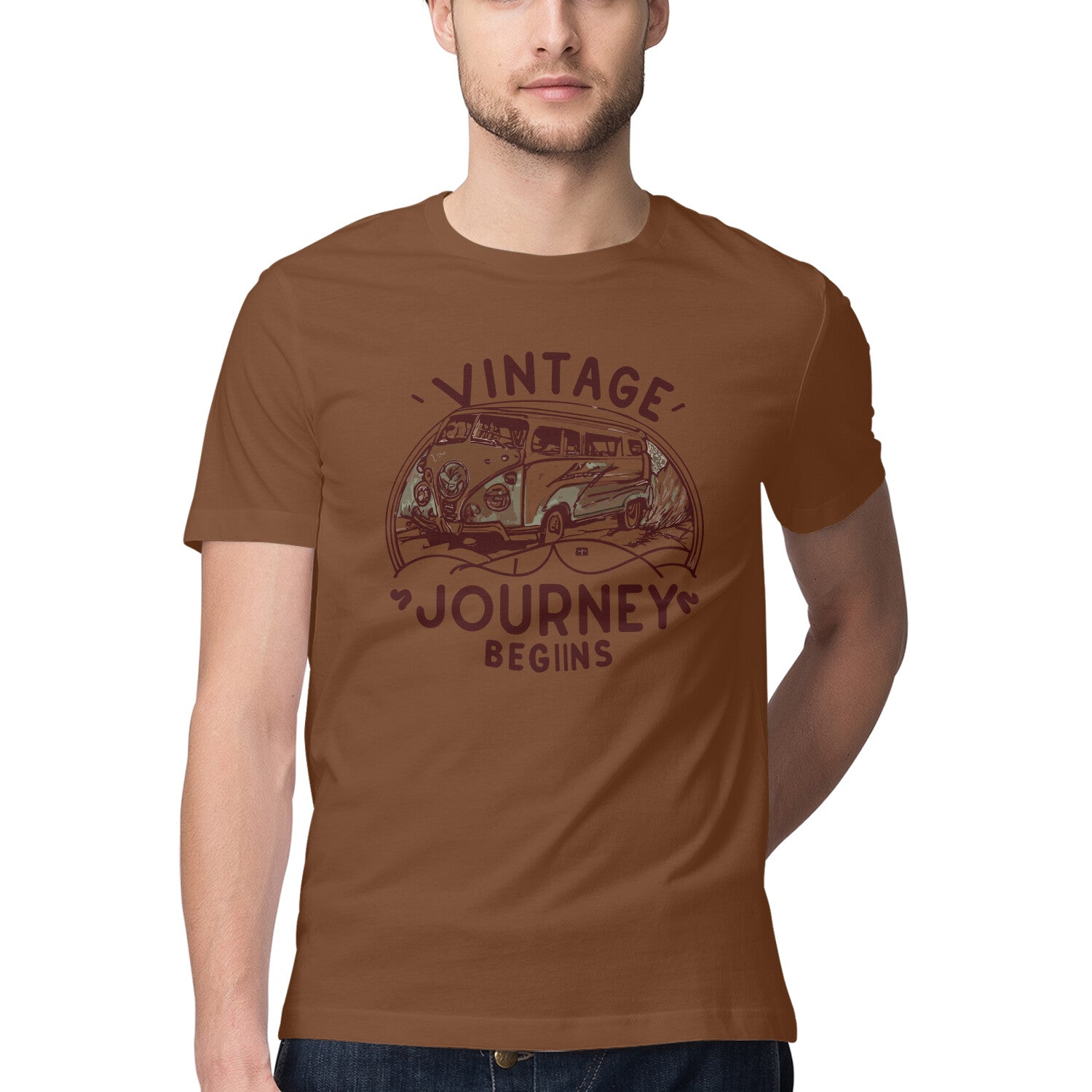 Men's Vintage Journey begins Design Printed T-Shirt Secondary image