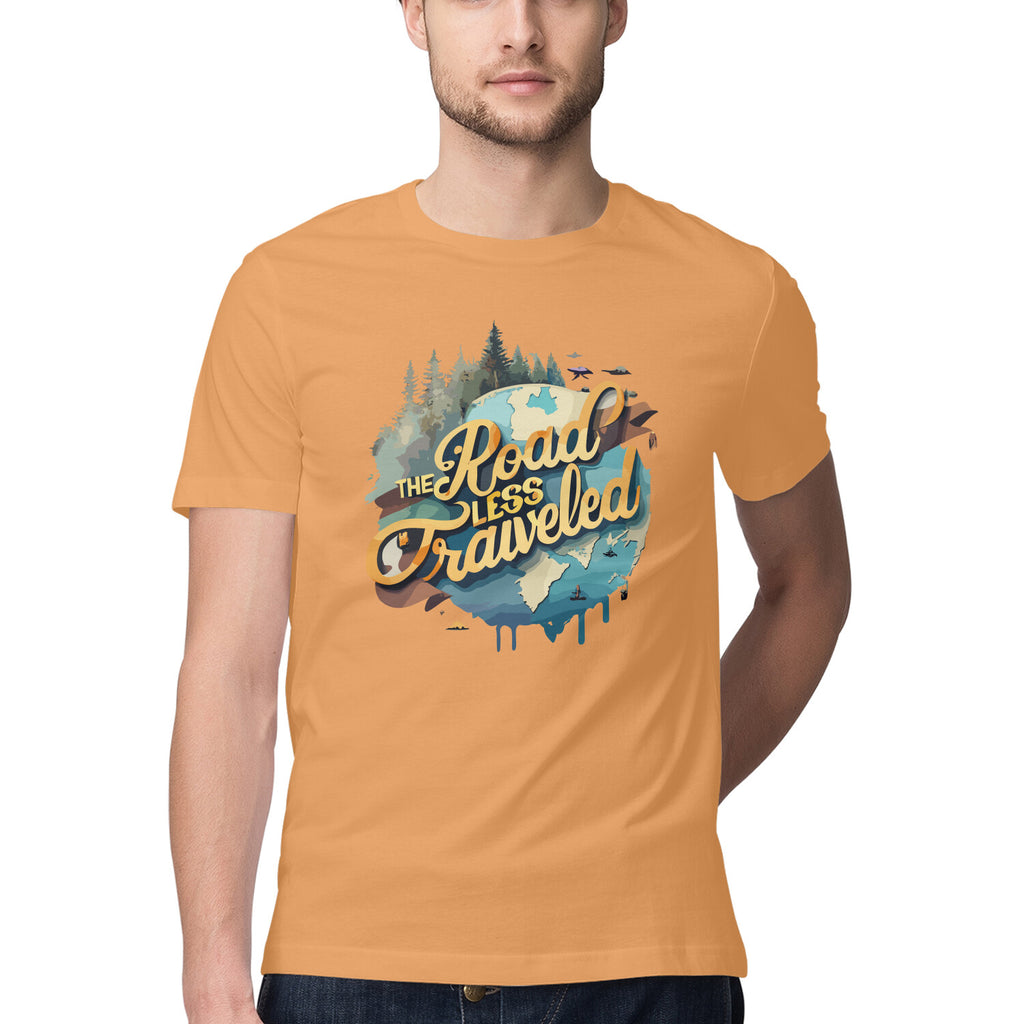 Men's The road less traveled Design Printed T-Shirt