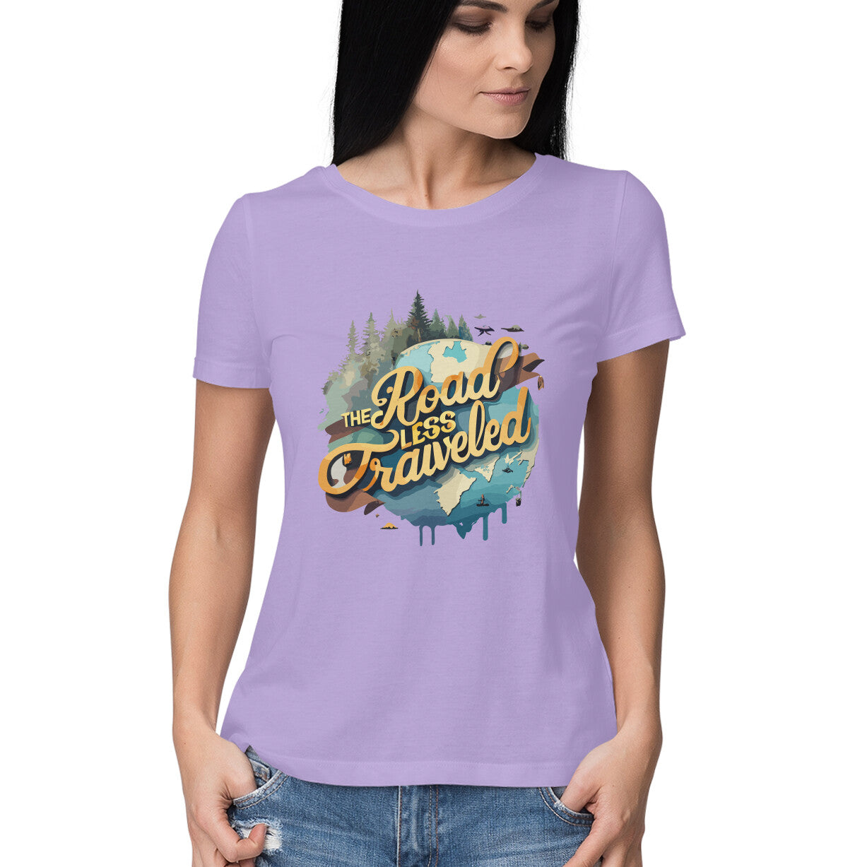 Women's The road less traveled Graphics Printed T-Shirt