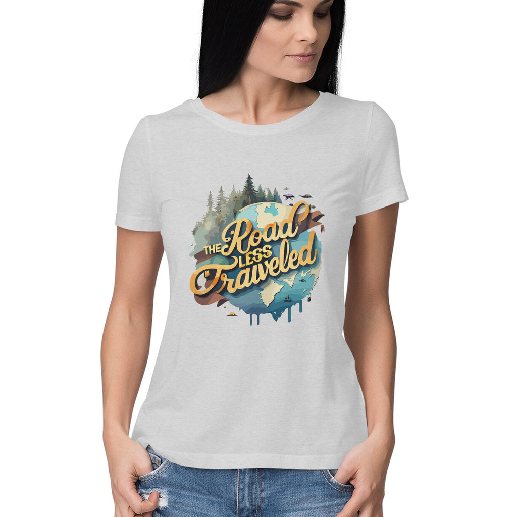 Women's The road less traveled Graphics Printed T-Shirt