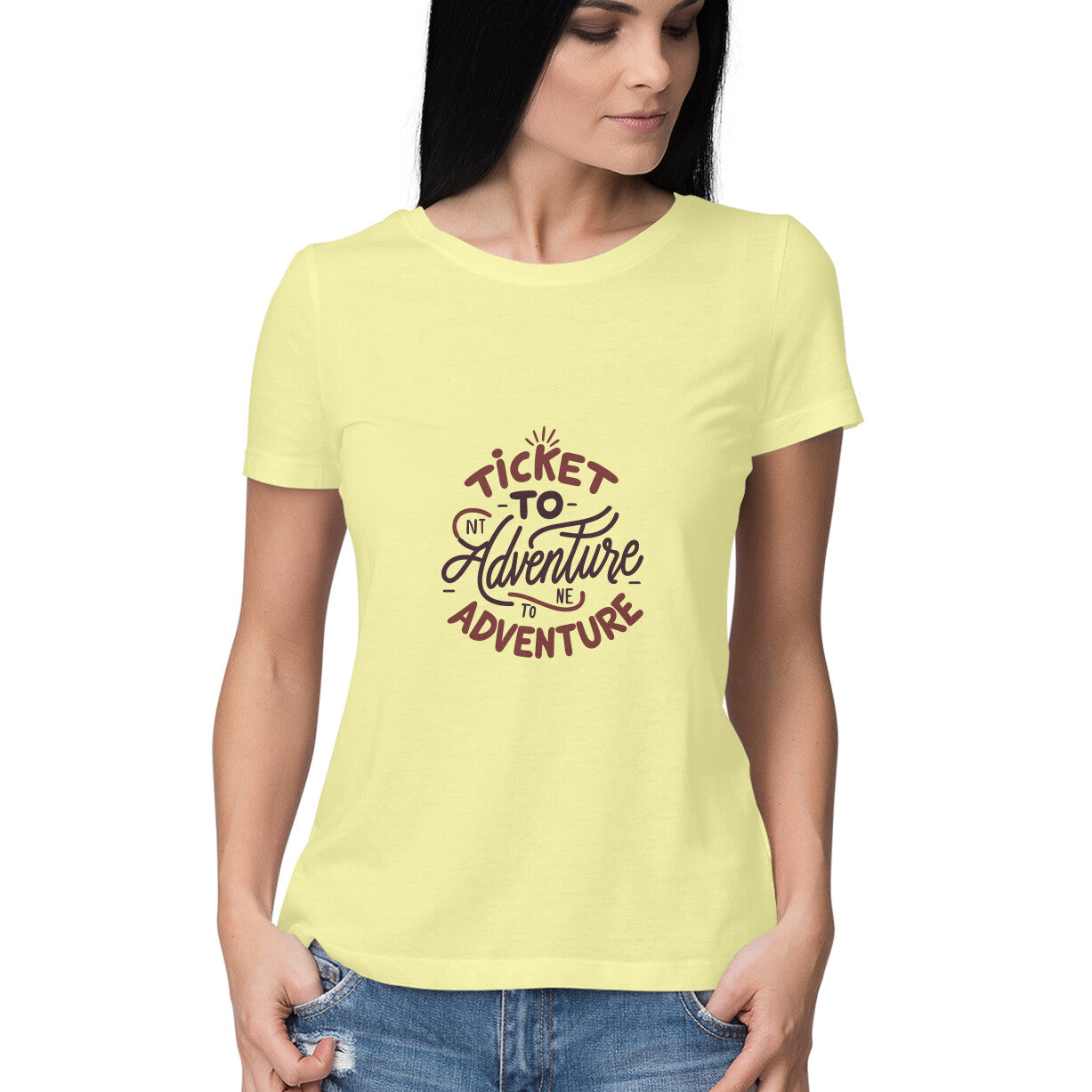 Women's Ticket to adventure Graphics Printed T-Shirt