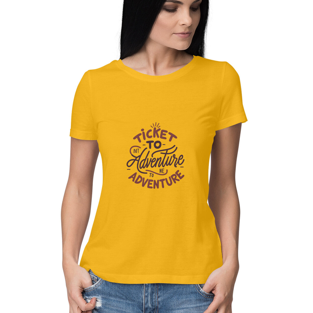 Women's Ticket to adventure Graphics Printed T-Shirt Secondary image