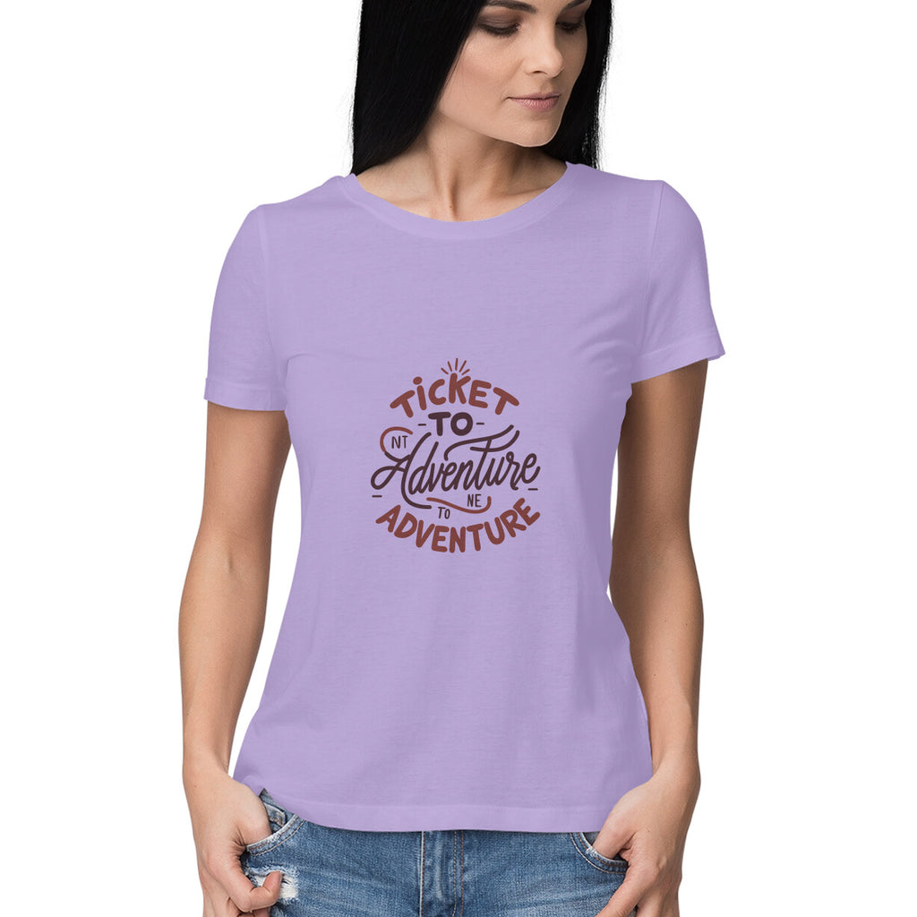 Women's Ticket to adventure Graphics Printed T-Shirt