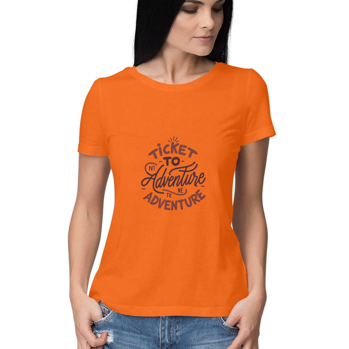 Women's Ticket to adventure Graphics Printed T-Shirt