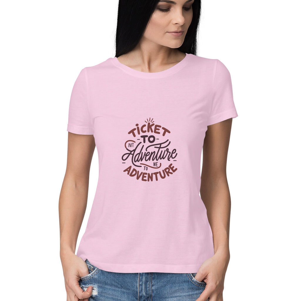 Women's Ticket to adventure Graphics Printed T-Shirt