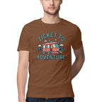 Men's Ticket to Adventure Design Printed T-Shirt