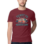 Men's Ticket to Adventure Design Printed T-Shirt