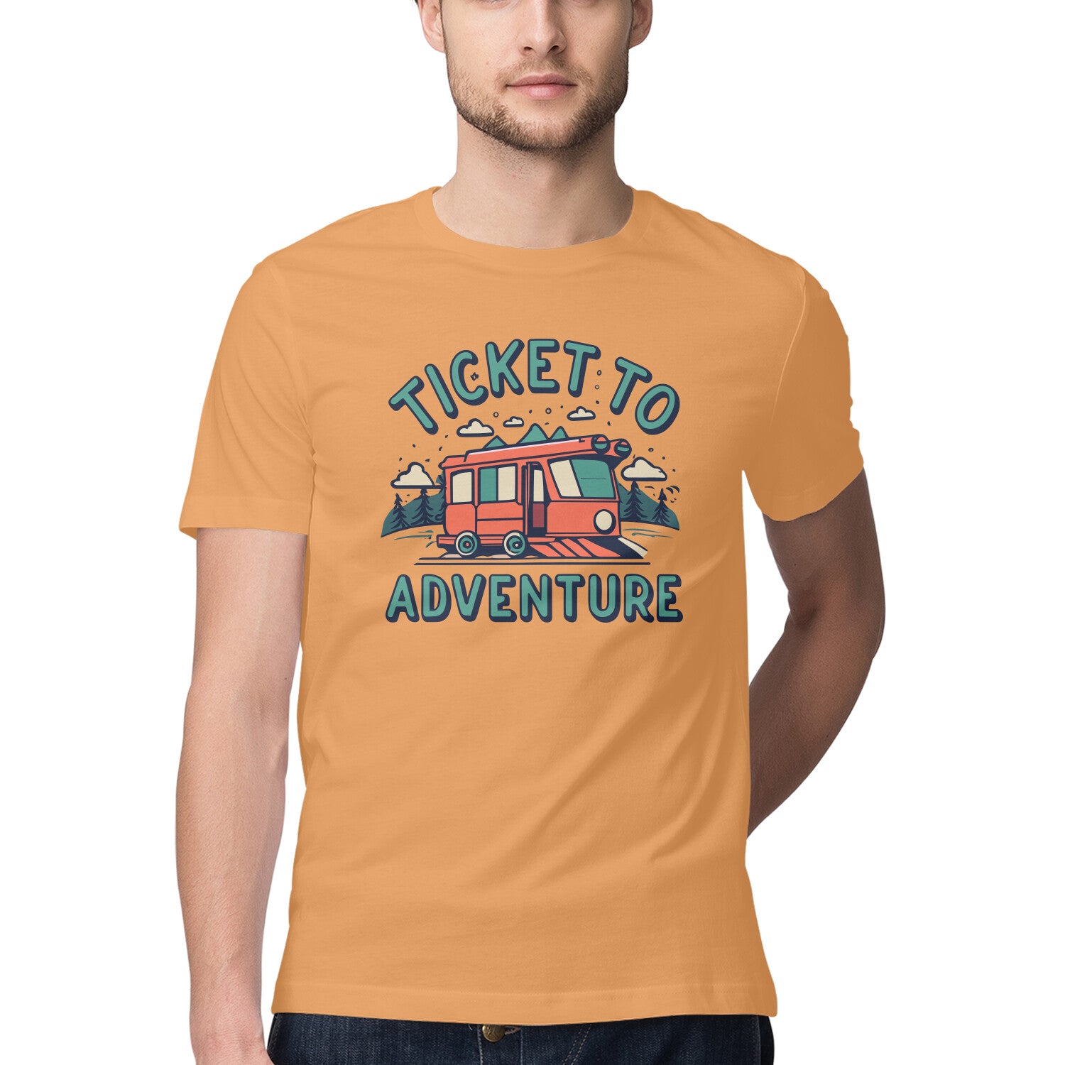 Men's Ticket to Adventure Design Printed T-Shirt