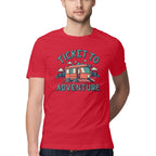 Men's Ticket to Adventure Design Printed T-Shirt
