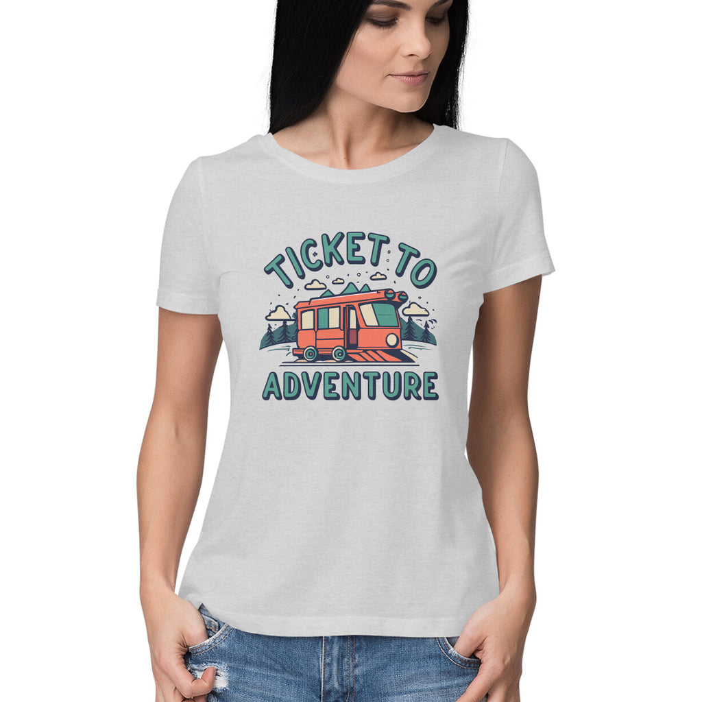 Women's Ticket to Adventure Graphics Printed T-Shirt