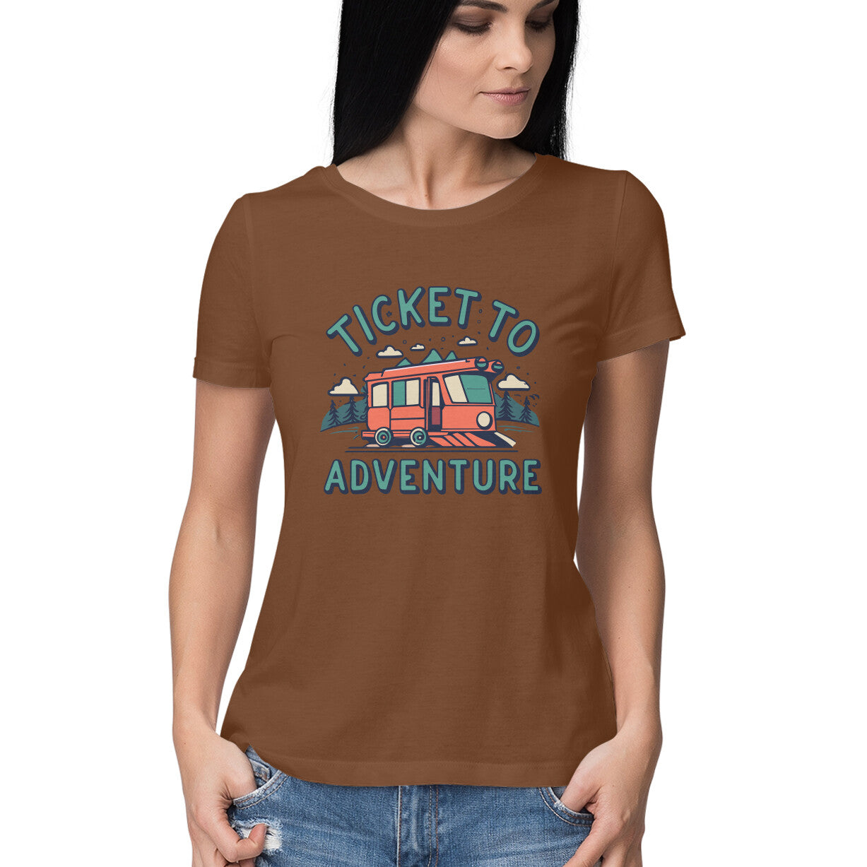 Women's Ticket to Adventure Graphics Printed T-Shirt