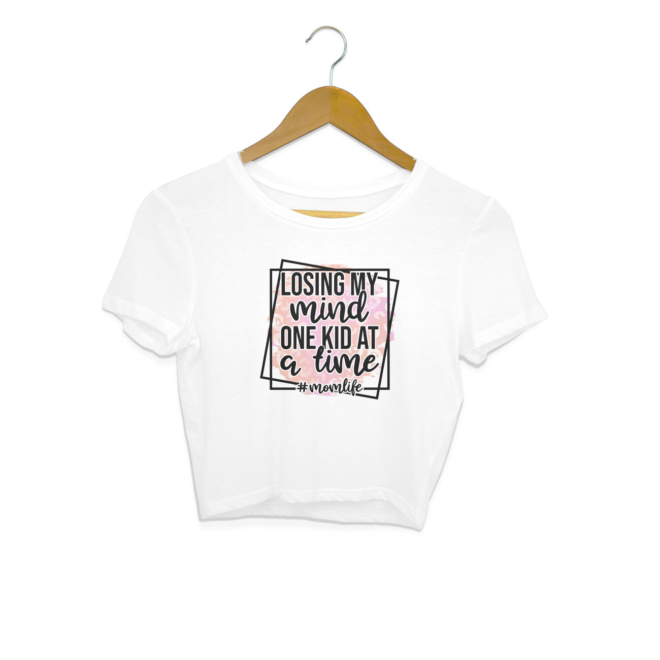Women's Losing My Mind One Kid At A Time Graphics Printed Crop Tops Secondary image