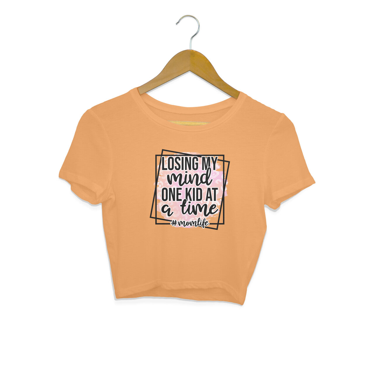 Women's Losing My Mind One Kid At A Time Graphics Printed Crop Tops